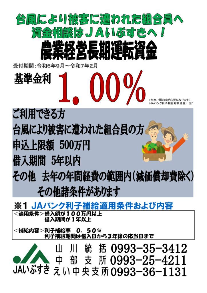 台風被害における長期運転資金のチラシのサムネイル